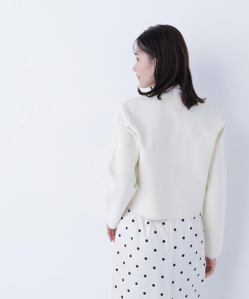 NATURAL BEAUTY BASIC（ナチュラルビューティーベーシック）の「◇エンブレムボタンニットジャケット（カーディガン/ボレロ・レディース・イエロー/ブラック/ピンク/オフホワイト・FREE）」の19枚目の写真