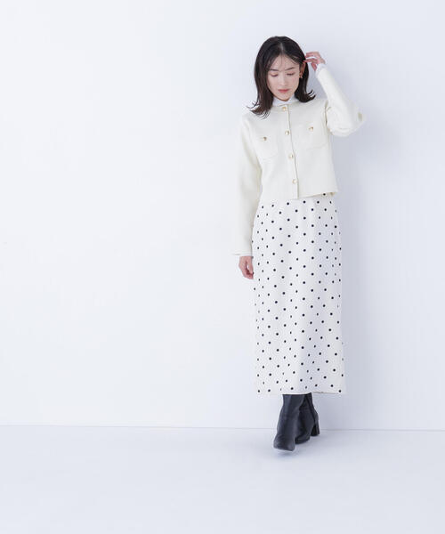 NATURAL BEAUTY BASIC（ナチュラルビューティーベーシック）の「◇エンブレムボタンニットジャケット（カーディガン/ボレロ・レディース・イエロー/ブラック/ピンク/オフホワイト・FREE）」の20枚目の写真