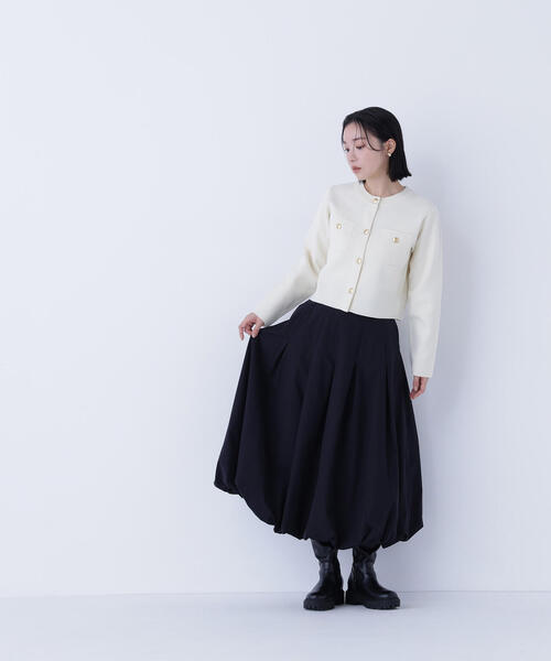 NATURAL BEAUTY BASIC（ナチュラルビューティーベーシック）の「◇エンブレムボタンニットジャケット（カーディガン/ボレロ・レディース・イエロー/ブラック/ピンク/オフホワイト・FREE）」の22枚目の写真