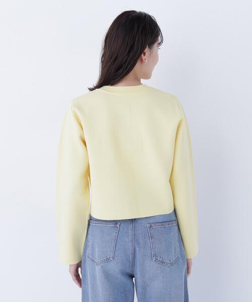 NATURAL BEAUTY BASIC（ナチュラルビューティーベーシック）の「◇エンブレムボタンニットジャケット（カーディガン/ボレロ・レディース・イエロー/ブラック/ピンク/オフホワイト・FREE）」の15枚目の写真