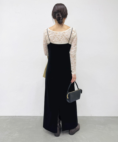 EDIT. FOR LULU（エディットフォールル）の「Velour Camisole OP（ワンピース・レディース・ブラック・FREE）」の2枚目の写真