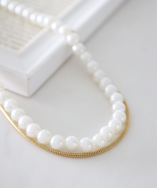 LEPSIM（レプシィム）の「【入卒式／セレモニー】ステンレスアソートパールネックレス　604403（ネックレス・レディース・ホワイト/ホワイト系その他/ホワイト系その他2/ホワイト系その他3・ONE SIZE）」の2枚目の写真
