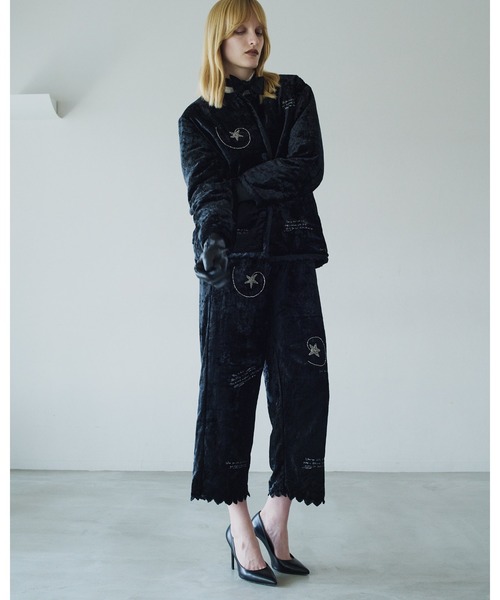 crinkle crinkle crinkle（クリンクルクリンクルクリンクル）の「【crinkle crinkle crinkle】velvet fantasy easy pants/ヴェルヴェットファンタジーパンツ（その他パンツ・レディース・ブラック・FREE）」の6枚目の写真