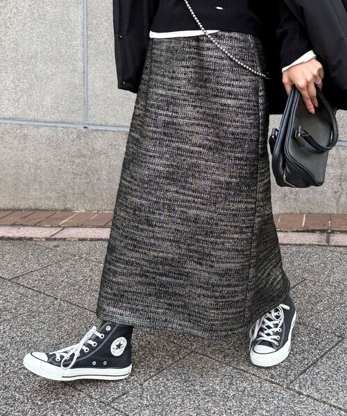 fredy emue（フレディエミュ）の「ラメツィードスカート（スカート・レディース・グレー/ブラック・36/38）」の5枚目の写真