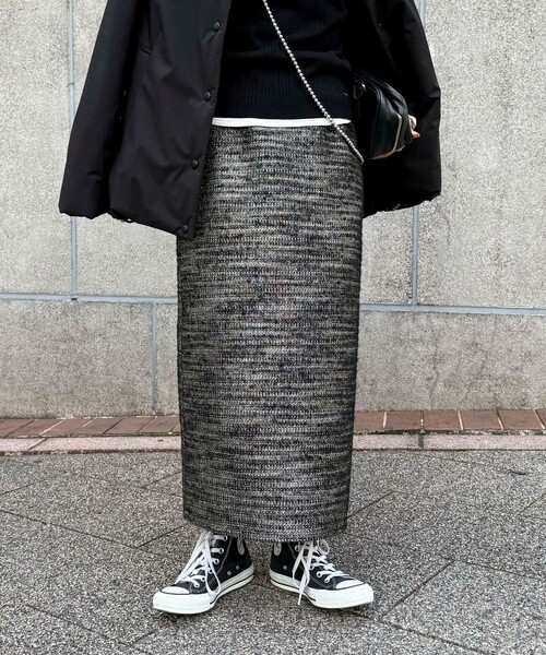 fredy emue（フレディエミュ）の「ラメツィードスカート（スカート・レディース・グレー/ブラック・36/38）」の7枚目の写真