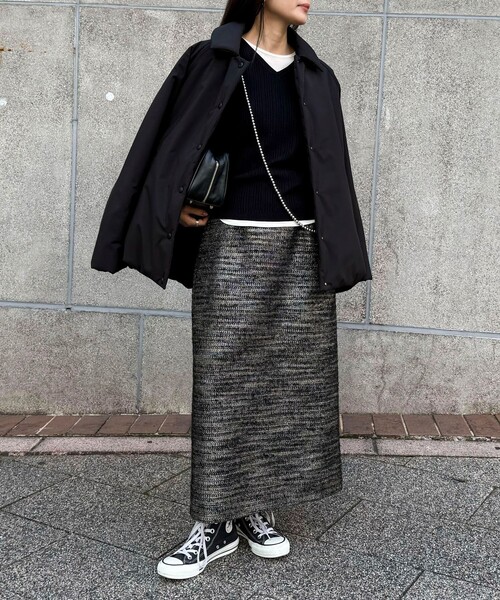 fredy emue（フレディエミュ）の「ラメツィードスカート（スカート・レディース・グレー/ブラック・36/38）」の8枚目の写真