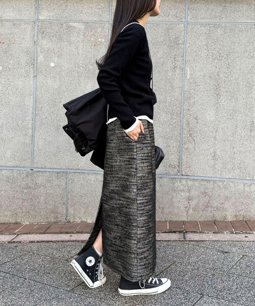 fredy emue（フレディエミュ）の「ラメツィードスカート（スカート・レディース・グレー/ブラック・36/38）」の13枚目の写真