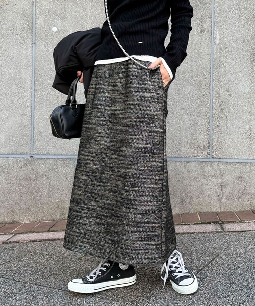 fredy emue（フレディエミュ）の「ラメツィードスカート（スカート・レディース・グレー/ブラック・36/38）」の14枚目の写真