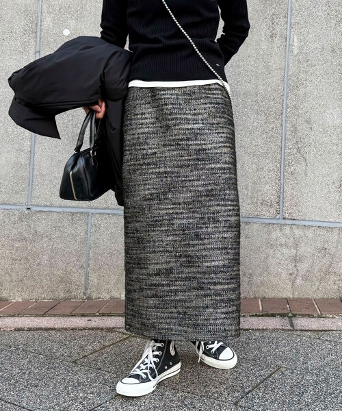 fredy emue（フレディエミュ）の「ラメツィードスカート（スカート・レディース・グレー/ブラック・36/38）」の16枚目の写真