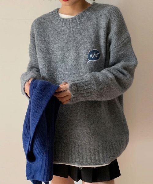 ONEP STAR(ワンピスター)の「刺繍入りデザインニット(ニット/セーター・レディース・ベージュ/グレー・FREE)」の5枚目の写真