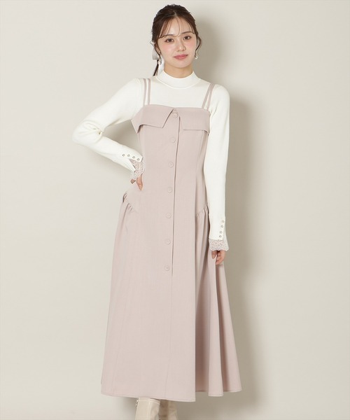 WILLSELECTION（ウィルセレクション）の「ギャザー切替ストラップキャミワンピース（ワンピース・レディース・ブラック/ブラウン系その他/ピンク/チャコールグレー・FREE）」の13枚目の写真