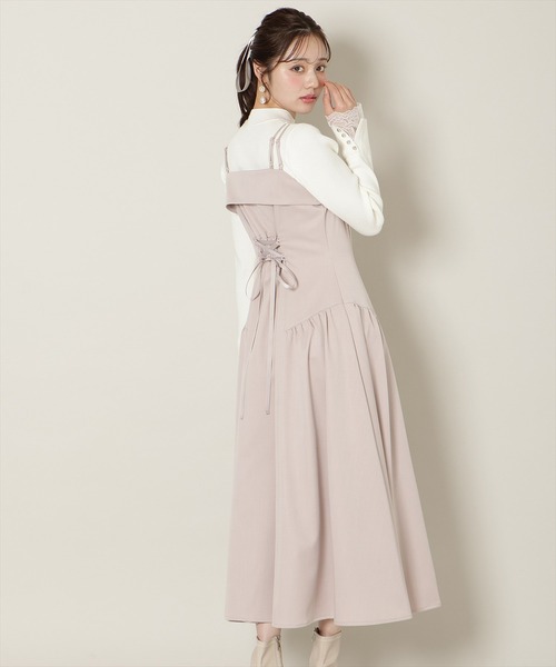 WILLSELECTION（ウィルセレクション）の「ギャザー切替ストラップキャミワンピース（ワンピース・レディース・ブラック/ブラウン系その他/ピンク/チャコールグレー・FREE）」の14枚目の写真