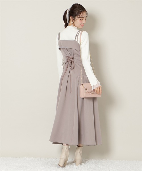 WILLSELECTION（ウィルセレクション）の「ギャザー切替ストラップキャミワンピース（ワンピース・レディース・ブラック/ブラウン系その他/ピンク/チャコールグレー・FREE）」の18枚目の写真