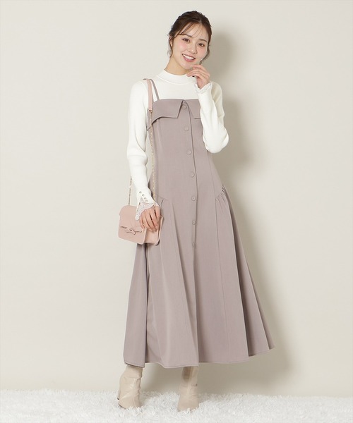 WILLSELECTION（ウィルセレクション）の「ギャザー切替ストラップキャミワンピース（ワンピース・レディース・ブラック/ブラウン系その他/ピンク/チャコールグレー・FREE）」の9枚目の写真