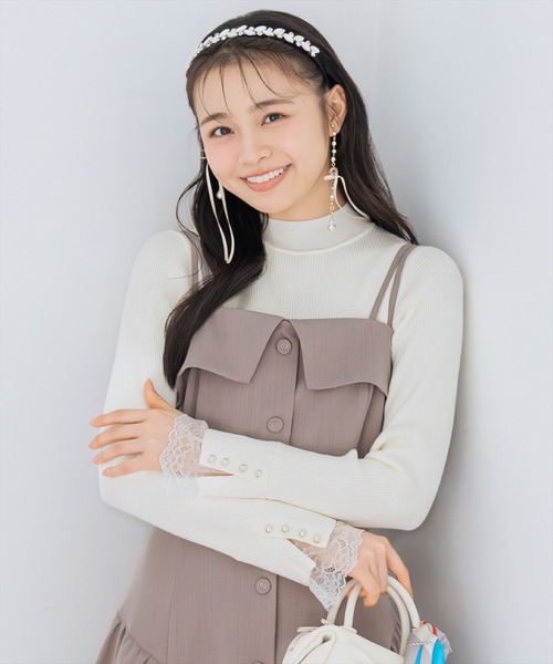 WILLSELECTION（ウィルセレクション）の「ギャザー切替ストラップキャミワンピース（ワンピース・レディース・ブラック/ブラウン系その他/ピンク/チャコールグレー・FREE）」の7枚目の写真