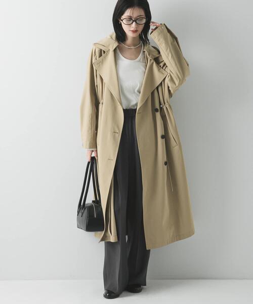 URBAN RESEARCH（アーバンリサーチ）の「フーディー2WAYトレンチコート（トレンチコート・レディース・ベージュ/ライトベージュ・38/36）」の14枚目の写真