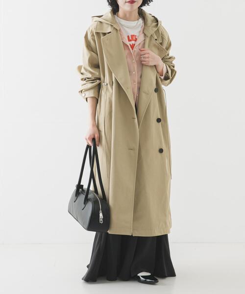 URBAN RESEARCH（アーバンリサーチ）の「フーディー2WAYトレンチコート（トレンチコート・レディース・ベージュ/ライトベージュ・38/36）」の22枚目の写真
