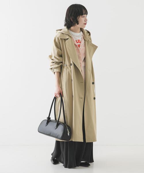 URBAN RESEARCH（アーバンリサーチ）の「フーディー2WAYトレンチコート（トレンチコート・レディース・ベージュ/ライトベージュ・38/36）」の9枚目の写真