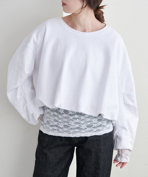 SHENERY（シーナリー）の「バルーンスウェット（Tシャツ/カットソー・レディース・オフホワイト/グレー・FREE）」の2枚目の写真