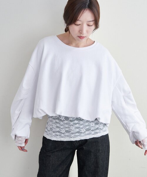 SHENERY（シーナリー）の「バルーンスウェット（Tシャツ/カットソー・レディース・オフホワイト/グレー・FREE）」の3枚目の写真