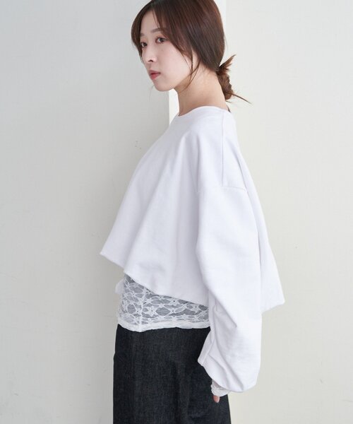 SHENERY（シーナリー）の「バルーンスウェット（Tシャツ/カットソー・レディース・オフホワイト/グレー・FREE）」の5枚目の写真