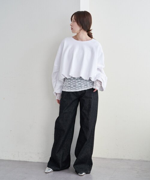 SHENERY（シーナリー）の「バルーンスウェット（Tシャツ/カットソー・レディース・オフホワイト/グレー・FREE）」の7枚目の写真