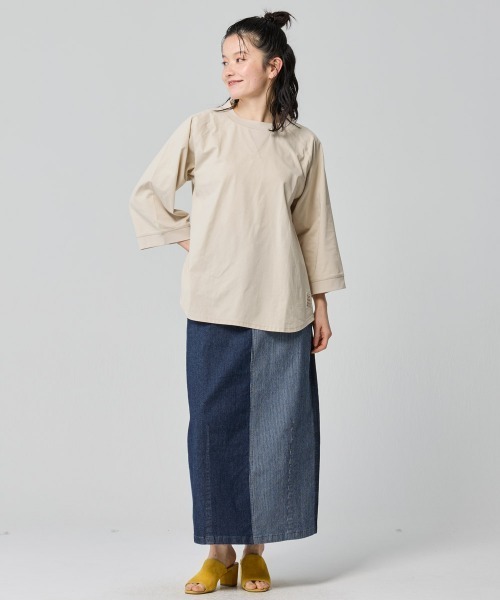 KRIFF MAYER Lady's Collection（クリフメイヤーレディースコレクション）の「【日焼け対策･接触冷感】冷涼UVカット7分袖ゆるT（Tシャツ/カットソー・レディース・ブラック/ナチュラル/カラフル/レッド/ネイビー・LARGE/MEDIUM）」の7枚目の写真