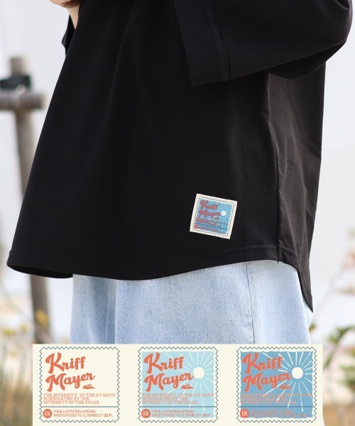 KRIFF MAYER Lady's Collection（クリフメイヤーレディースコレクション）の「【日焼け対策･接触冷感】冷涼UVカット7分袖ゆるT（Tシャツ/カットソー・レディース・ブラック/ナチュラル/カラフル/レッド/ネイビー・LARGE/MEDIUM）」の14枚目の写真