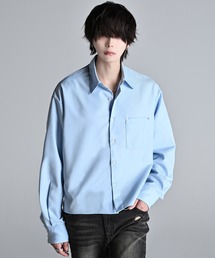 ADRER(�A�h���[)��Cropped Regular Collar Silhouette Shirt / �N���b�v�h�E���M�����[�J���[�E�V���G�b�g�E�V���c(�V���c/�u���E�X)