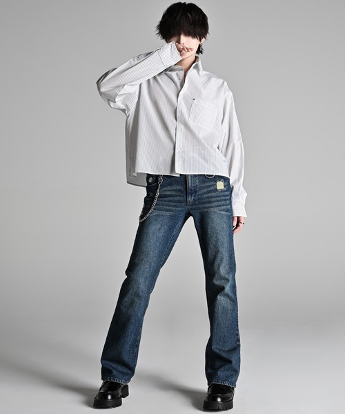 ADRER（アドラー）の「Cropped Regular Collar Silhouette Shirt