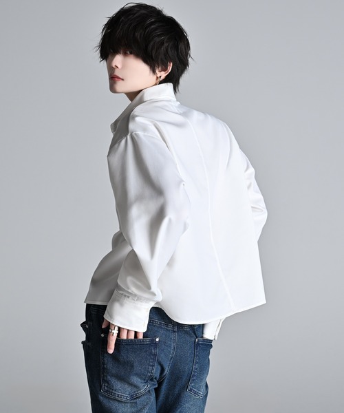 Cropped Regular Collar Silhouette Shirt / クロップド・レギュラー