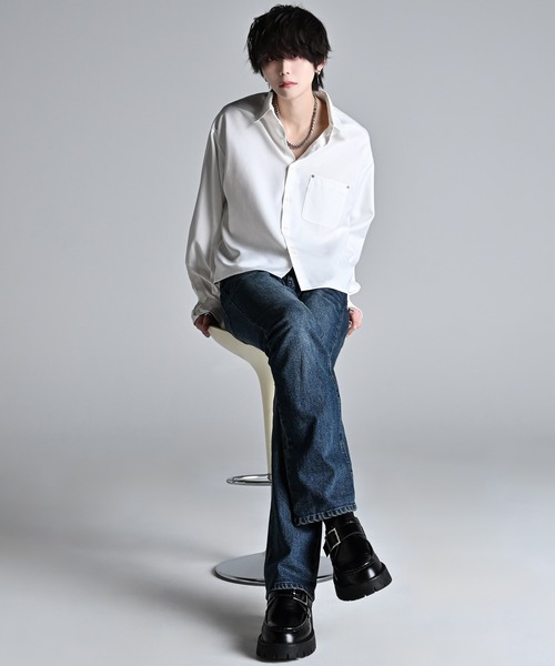 Cropped Regular Collar Silhouette Shirt / クロップド・レギュラー