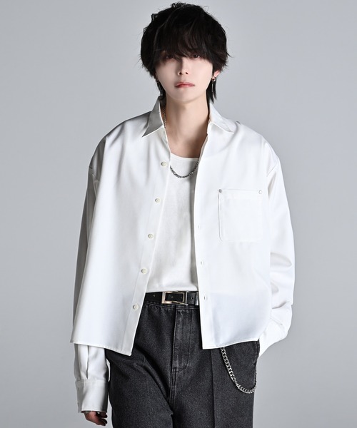 Cropped Regular Collar Silhouette Shirt / クロップド・レギュラー