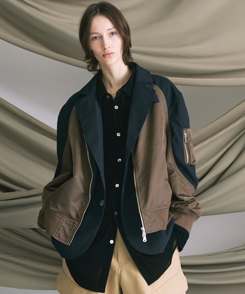 UNISEX》MA-1 Layering Relax-Over 2B Tailored Jacket/MA-1レイヤ