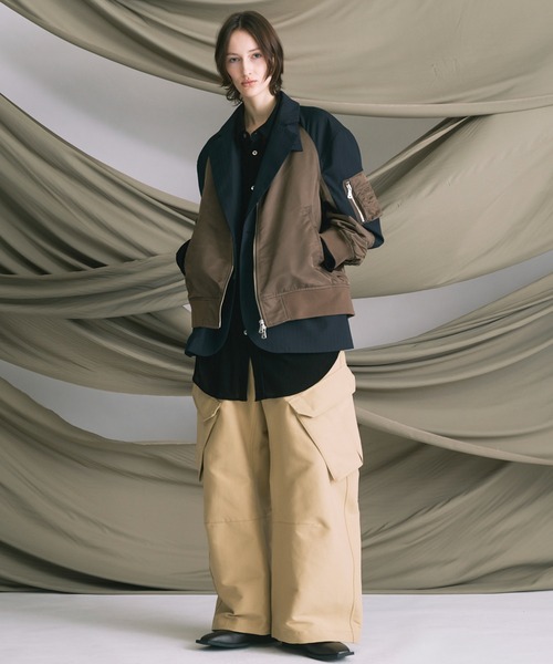 UNISEX》MA-1 Layering Relax-Over 2B Tailored Jacket/MA-1レイヤ