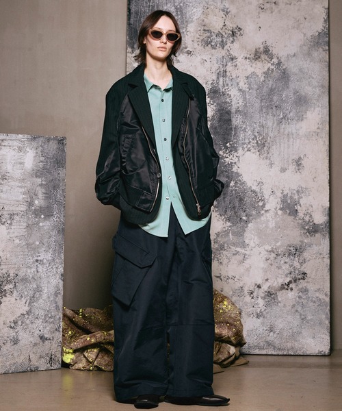 【本日限定特価】メゾンスペシャル MA-1 レイヤード テーラードジャケット 黒 UNISEX》MA-1 Layering Relax-Over 2B Tailored Jacket/MA-1レイヤ