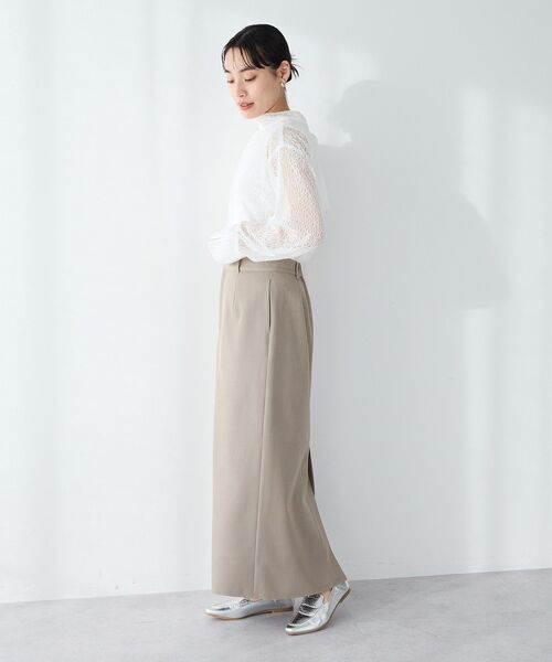 CRAFT STANDARD BOUTIQUE（クラフトスタンダードブティック）の「＜セレモニー／ハレの日＞カットアウトヘムIラインスカート◆（スカート・レディース・ベージュ/ブラック・M/L）」の12枚目の写真