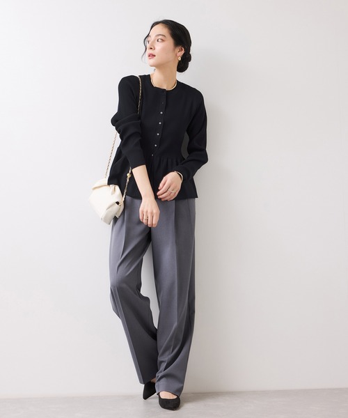 VIS（ビス）の「【美得】ペプラムニットカーディガン/イージーケア（カーディガン/ボレロ・レディース・ホワイト/ネイビー/サックスブルー・FREE）」の20枚目の写真