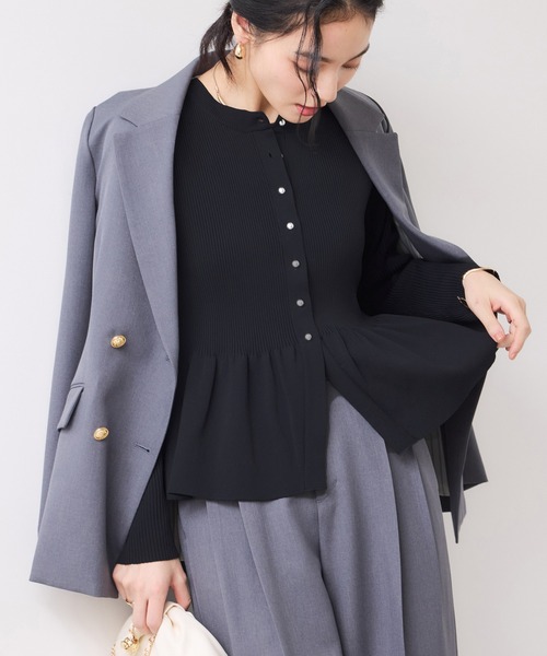 VIS（ビス）の「【美得】ペプラムニットカーディガン/イージーケア（カーディガン/ボレロ・レディース・ホワイト/ネイビー/サックスブルー・FREE）」の19枚目の写真