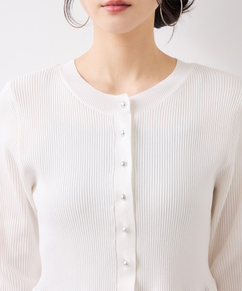 VIS（ビス）の「【美得】ペプラムニットカーディガン/イージーケア（カーディガン/ボレロ・レディース・ホワイト/ネイビー/サックスブルー・FREE）」の14枚目の写真