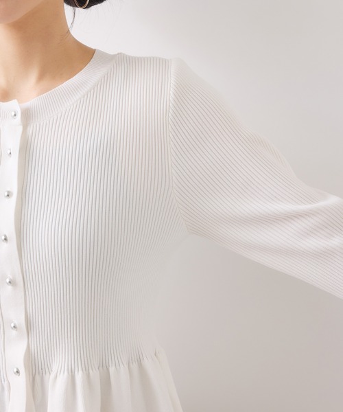 VIS（ビス）の「【美得】ペプラムニットカーディガン/イージーケア（カーディガン/ボレロ・レディース・ホワイト/ネイビー/サックスブルー・FREE）」の13枚目の写真