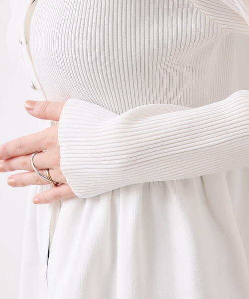 VIS（ビス）の「【美得】ペプラムニットカーディガン/イージーケア（カーディガン/ボレロ・レディース・ホワイト/ネイビー/サックスブルー・FREE）」の12枚目の写真