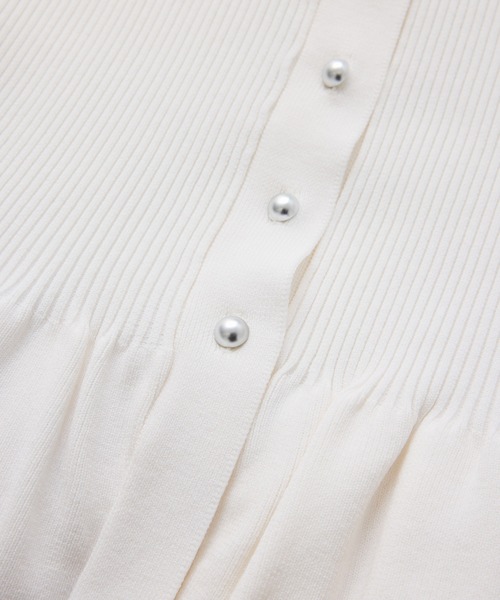 VIS（ビス）の「【美得】ペプラムニットカーディガン/イージーケア（カーディガン/ボレロ・レディース・ホワイト/ネイビー/サックスブルー・FREE）」の10枚目の写真