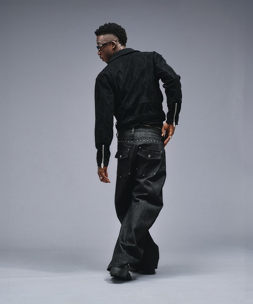 ANDER HUNK(アンダーハンク)の「Faux Suede Riders Jacket / フェイクスエードライダースジャケット(ライダースジャケット・メンズ・バーガンディー/ベージュ/ブラック・SMALL/MEDIUM/LARGE)」の10枚目の写真