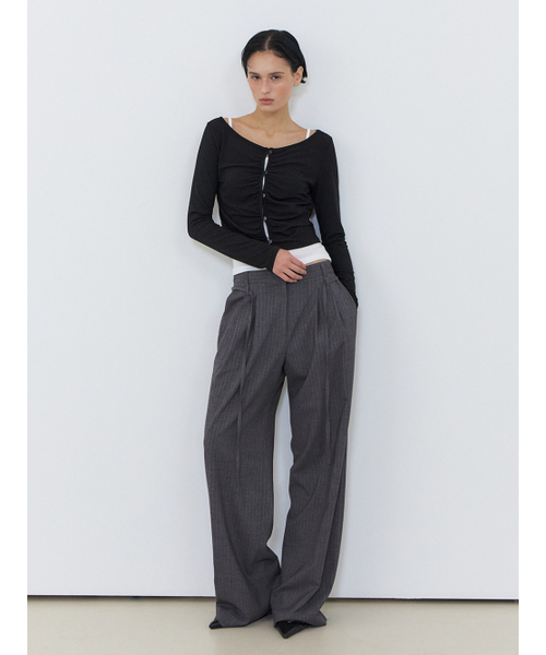 ETMON(エトモン)の「Double Belt Slacks, Stripe(スラックス・レディース・その他・S/M)」の3枚目の写真