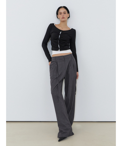 ETMON(エトモン)の「Double Belt Slacks, Stripe(スラックス・レディース・その他・S/M)」の5枚目の写真
