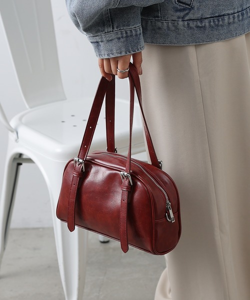 COLONY 2139（コロニートゥーワンスリーナイン）の「ヴィンテージ合皮ミニボストンバッグ（ボストンバッグ・レディース・レッド/ブラウン/ブラック・FREE）」の3枚目の写真