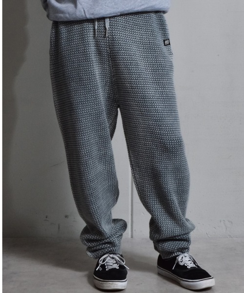 DOUBLE STEAL（ダブルスティール）の「DSピグメントワッフルニットイージーテーパードパンツ（その他パンツ・メンズ・グレー/バーガンディー・LARGE/MEDIUM/SMALL）」の2枚目の写真