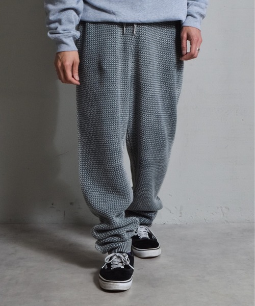 DOUBLE STEAL（ダブルスティール）の「DSピグメントワッフルニットイージーテーパードパンツ（その他パンツ・メンズ・グレー/バーガンディー・LARGE/MEDIUM/SMALL）」の11枚目の写真
