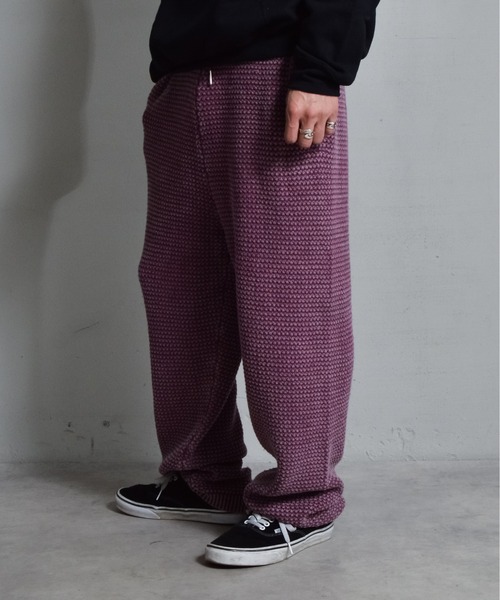 DOUBLE STEAL（ダブルスティール）の「DSピグメントワッフルニットイージーテーパードパンツ（その他パンツ・メンズ・グレー/バーガンディー・LARGE/MEDIUM/SMALL）」の20枚目の写真